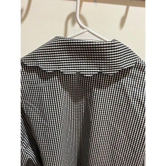 Anthropologie NWT Gingham Scoop Collar Shirt Blouse Charming Retro Chic - Picture 3 of 7